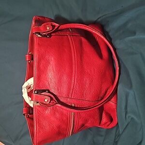 NWOT Red pebble leather  purse